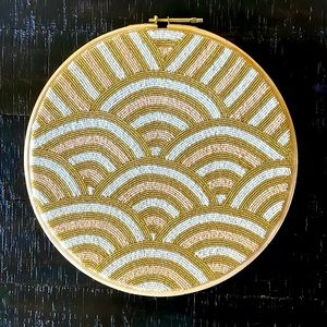 Beautiful beaded rainbow wall hanging embroidery